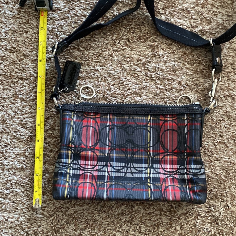 Coach poppy bag crossbody purse plaid - Picture 3 of 5